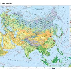 Mapa krajobrazowa Azji - mapa ścienna 160 x 120 cm