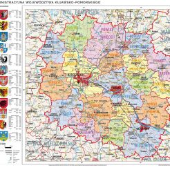 Mapa administracyjna województwa kujawsko-pomorskiego (2020)