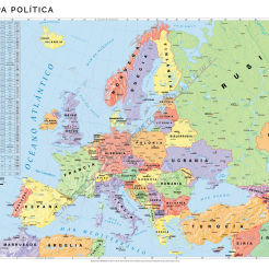 Europa política - mapa ścienna w języku hiszpańskim 150 x 200 cm