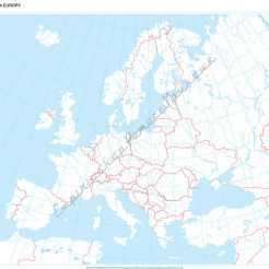 Mapa konturowa Europy - ścienna mapa ćwiczeniowa 150 x 200 cm