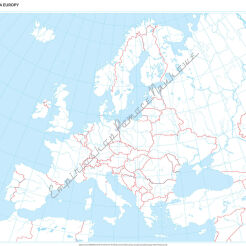 Mapa konturowa Europy - ścienna mapa ćwiczeniowa 150 x 200 cm