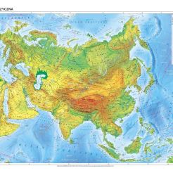 Azja - ścienna mapa fizyczna 160 x 120 cm