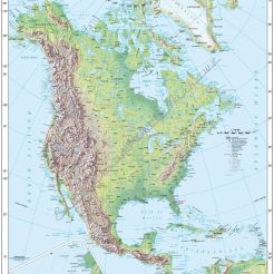 North America physical - mapa ścienna w języku angielskim 200 x 150 cm