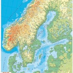 Baltic Sea physical - mapa ścienna w języku angielskim 150 x 200 cm