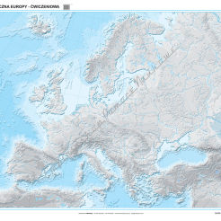 Mapa konturowa hipsometryczna Europy - ćwiczeniowa mapa ścienna 200 x 150 cm