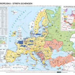 Unia Europejska i strefa Schengen - mapa ścienna 120 x 160 cm