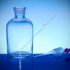 Kroplomierz szklany biały z pipetą i gumką, 250 ml