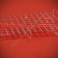 Statyw na probówki ze stali nierdzewnej, ilość miejsc 50, fi otworu 20