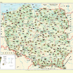 Zoogeografia Polski - mapa ścienna 120 x 160 cm