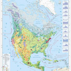 Mapa krajobrazowa Ameryki Północnej i Środkowej - mapa ścienna 160 x 120 cm