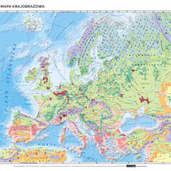 Mapa krajobrazowa Europy - mapa ścienna 200 x 150 cm