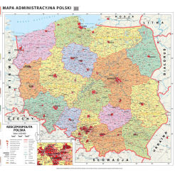 Mapa administracyjna Polski - mapa ścienna 150 x 200 cm