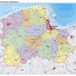 Województwo pomorskie - ścienna mapa administracyjna