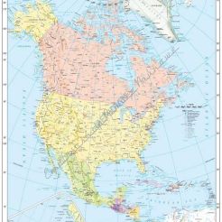 North America political - mapa ścienna w języku angielskim 160 x 120 cm
