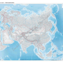 Mapa konturowa Azji - ścienna mapa ćwiczeniowa 160 x 120 cm