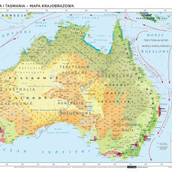 Mapa krajobrazowa Australii - mapa ścienna 160 x 120 cm