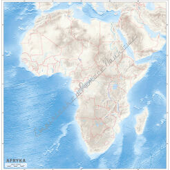 Mapa konturowa Afryki - ścienna mapa ćwiczeniowa 200 x 150 cm