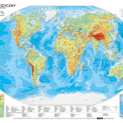 Świat fizyczny z elementami ekologii - mapa ścienna  160 x 120 cm