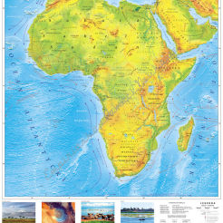 Afryka - mapa fizyczna 120 x 160 cm