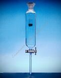 Rozdzielacz cylindryczny z korkiem i kranem szklanym 100 ml, skala