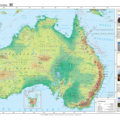 Australia - ścienna mapa fizyczna 160 x 120 cm