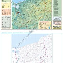 DUO Zachodniopomorskie - ścienna mapa fizyczna / konturowa